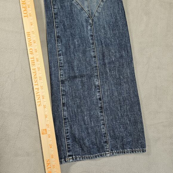 Vintage Guess Bootcut Jeans Womens Size 32 Y2K Lace Up Fly Blue Jeans Cowgirl - Picture 12 of 13